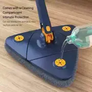 1Set, Triangle 360° Rotating Cleaning Mop with Long Handle