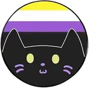 Nonbinary Non Binary Pride Rights Cat Kitten Flag Colors LGBTQ Cute Kawaii Rainbow Gay Lesbian Queer Asexual Gender 1.2" Enamel Pin Badge by Pinstant, 1.2 Inches, Enamel, enamel
