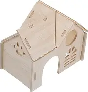 VILLFUL Wooden Chinchilla Hideout House for Hamsters Durable Pet Sleeping Hut Safe Secluded Resting Space for Animals for Guinea Pigs and Dwarf Rabbits