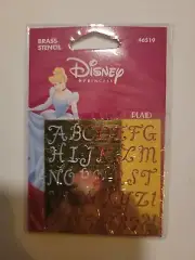 All Night Media Disney Princess Alphabet Brass Stencil 46519 NIP Craft Art