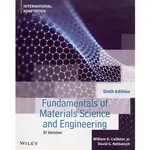 【現貨】FUNDAMENTALS OF MATERIALS SCIENCE AND ENGINEERING 6/E CALLISTER 9781119820543 <華通書坊/姆斯>