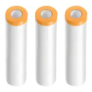 3 Rolls Pre-Taped Masking Film 157.5"x65.6ft Tape and Drape Plastic Drop Cloth