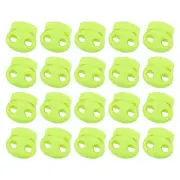 40Pcs 5mm Plastic Cord Locks Double Hole Spring Toggle Stopper, Light Green