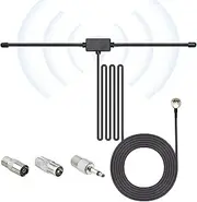 DAB FM Radio Antenna FM Dipole Antenna with 3 m Extension Cable for Portable Radio Tuner Stereo Receiver AV Receiver Amplifier HiFi Indoor Pioneer Onkyo Yamaha Marantz Bose Music System