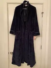 Oscar de la Renta Pink Label Plush Robe Navy Blue Cozy Super Soft Robe Medium!
