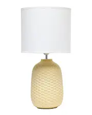 Lalia Home 20.4in Tall Traditional Ceramic Purled Texture Bedside Table Desk Lamp