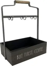 Rae Dunn Coffee Mug Holder- 6 Hook Coffee Cup Rack with Rectangular Rustic Style