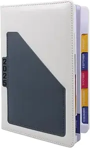 Ipetboom Convenient Daily Planner A5 Size Simple Index Notepad Portable Planner Books Effortless to Carry White Blue Cover