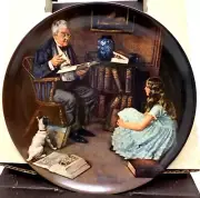 KNOWLES: NORMAN ROCKWELL: The Storyteller Plate 1984 (New In Box)