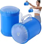 Water Dumbbell - 2X Water-Filled Weightlifting Bag 5KG | Portable Adjustable Muscle Trainer Core Training Dumbbells For Women Men Beginners Rehabilitation Outdoor Workout