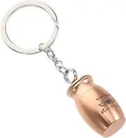 DINHEAROM Pet Cremation Urn Keychain Metal Mini Ashes Container Urn Ashes Key Memorial Pendant Portable Memorial Ornament