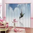 Kingfisher Catch Fish 3D Curtain Blockout Photo Printing Curtains Drape Fabric