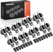 A-Premium 16Pcs Stainless Steel Shaft Mount Rocker Arms 1.7 Ratio Compatible with Big Block Chevy 396 454 Chevy BBC, with Needle Bearings
