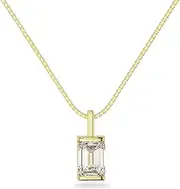 [Adora Fine Jewelry] 14K Solid Gold Lab Grown Moissanite Diamond Emerald Shape Channel Set| 8 x 6mm | 2.0 ctw | Pendant Only | Made in USA