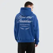 [Nena and Pasadena] Etiquette Box Fit Hoodie Cobalt Blue