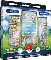 Pokémon TCG: Pokémon GO Pin Collection - Squirtle (1 Foil Promo Card, 1 Collector’s Pin & 3 Booster Packs)