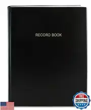 BookFactory Black Record Book/Record Notebook - 96 Pages 8" x 10" Black Cover