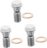 Gatuida 3pcs Automotive Stainless Steel Caliper Slide Pin Bolt for Brake Disc Lightweight Hollow Design Easy Installation Performance for Car Modification