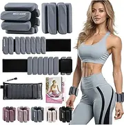 BECOJADDE Weight Cuffs Foot 0.9 kg Each Weights for Legs and Arms Set of 2 Ankle Weights Wrist Weights Ankle Weights Foot Weights for Jogging Cardio Aerobics Strength Training Dark Grey