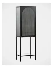 [Cooper & Co] Eve Modern Metal Tall Cabinet 160cm in Black