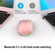 2.4GHz BT Wireless Optical Mouse USB Rechargeable RGB Cordless Mice For Laptop