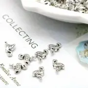 5 Flamingo Beads Spacer Beads Metal Antiqued Silver 12mm Findings Kitsch