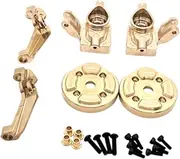 Ｓｉｍｈｏａ 6Pcs 1/12 RC Car Front Axle Steering Cup, Gear Cover, Brass C Hub Carrier Spare Parts for H12Y Model Trucks RC Car DIY