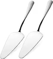 HAKIDZEL 2Pcs Stainless Steel Wedding Cake Servers Pastry Servers for Birthday Parties Home Restaurant Easy to Clean Comfortable Grip