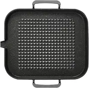 Qianly Grill Pan Griddle for Induction Cooktop with Oil Pour Spout Portable Non Stick