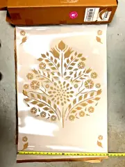 Leaf Damask Pattern Wall Stencil - Durable & Reusable Mylar Stencils NIB