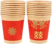 50pcs Chinese Style Paper Cups Paper Milk Cups Drinking Cups Disposable Coffee Cups Chinese Paper Tea Cups Juice Cups Chinese Wedding Paper Cups Hot Chocolate Mugs Mugs