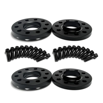 4 15mm Black 5x100 / 5x112 Wheel Spacers for Audi TT A1 A2 A3 S3 Q3 R8 W/ Bolts