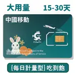 PIGWIFI 中國移動 每日大用量大天數 吃到飽上網SIM卡 上網卡 WIFI卡 吃到飽 (15~30天)