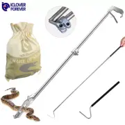 52” Snake Tongs 39" Hook Snake Bag Reptile Grabber Catcher Stick Handling Tool