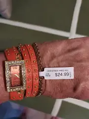 Geneva Leather style wrap watch