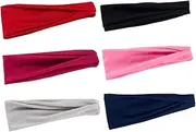 SUPVOX 6Pcs Fitness Headbands Elastic Sweat Bands for Yoga Running Sports Unisex Colors Light Washable Durable Hair Accessories
