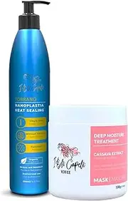 I Belli Capelli Torrano Keratin Kit, Keratin Hair Treatment Straightening in 1 Step (500ml) + Argan Oil Mask (500g)-Nanoplastia Keratina para Alisar el Pelo Sin Formol- Progressiva (2 pack)