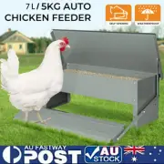 5KG Automatic Chicken Feeder Chook Food Feeder Capacity Treadle Self Opening AU