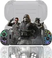 Megadream Wireless Game Controller for iPhone/Android/PC, Wireless Controller with Unique Cracked Design/RGB Breathing Light/Turbo Function, Two Hall Trigger Keys, Play COD/Diablo lmmortal, Black