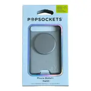 NEW Popsockets Popwallet+ PopGrip Stand MagSafe Aluminum Silver Leather