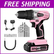 Versatile Cordless Pink Drill Kit with 22 Accessories - Perfect for Any Project