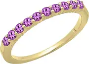 [Dazzlingrock Collection] 10K Round Gemstone Ladies Stackable Anniversary Wedding Band, Yellow Gold