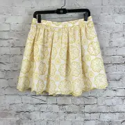 NWT Cartolina Nantucket Zoe Rosenberg M Chloe Pull On Skirt Yellow Embroidered