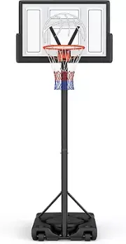 Basketball Hoop Outdoor 10FT Adjustable Height Goal 44” Shatterproof Backboard