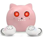 Pink Wireless Earbuds,Bluetooth in Ear Headphone with Microphone Comfort&Lightweight Earbud with Noise Cancellation,3D Surround Stereo,Long Life Portable Mini Charging Case(S/M/L earctips)