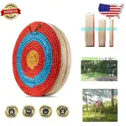 20 Inch Round Hand-Made Straw Archery Target with Silk Surface & Arrow Puller