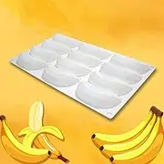 Silicone Banana Design Cake Pan Bakeware Tray for DIY Cake Jelly Mousse Baking Tool Kitchen (White)