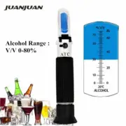 Alcohol Refractometer 0-80% Atc Drink Tester Meter Alcoholometer Content Tester