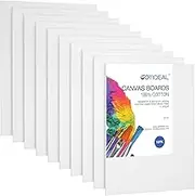 GOTIDEAL Canvas Panels 8x10 inch Set of 10, 100% Cotton, White, Primed with Acid-Free Acrylic Titanium Gesso, Suitable for Acrylic, Oil, Watercolor, Tempera, Gouache