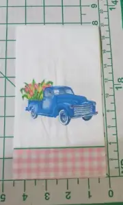 THREE DECORATIVE HOSTESS NAPKINS for DECOUPAGE "Tulip Truck"